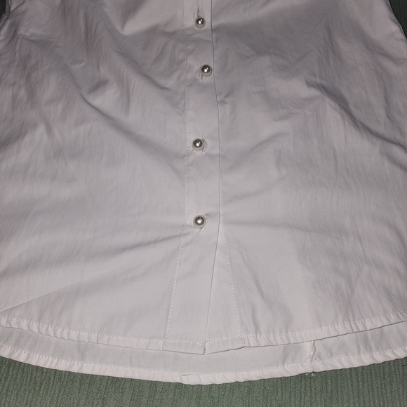 18 Centimeters Elegant Puff Sleeve Button-Up Women's Size Small White - Picture 5 of 11